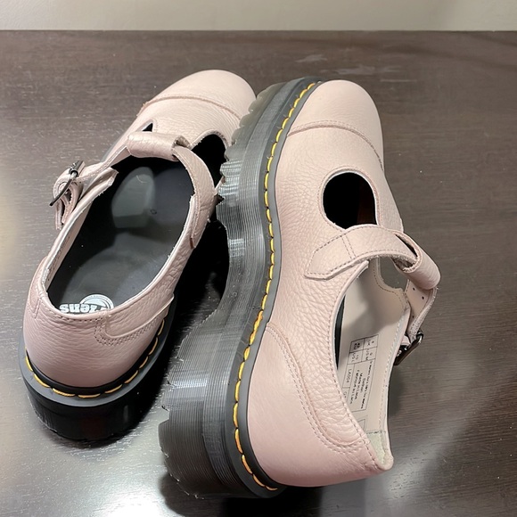 Dr. Martens Unisex Bethan Pisa Leather Platform Mary Jane Shoes Vintg Taupe NEW - Picture 7 of 10
